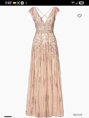 Mac Duggal Embellished Apricot Cut-Out Gown